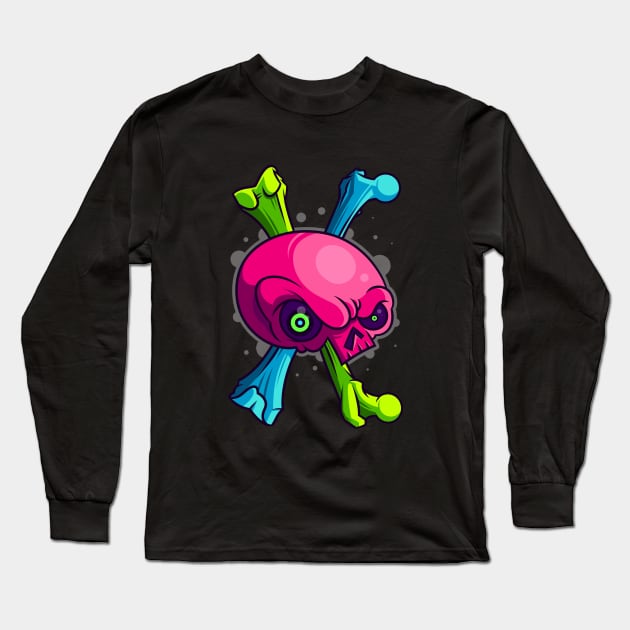 Skull And Crossbones Long Sleeve T-Shirt by ArtisticDyslexia